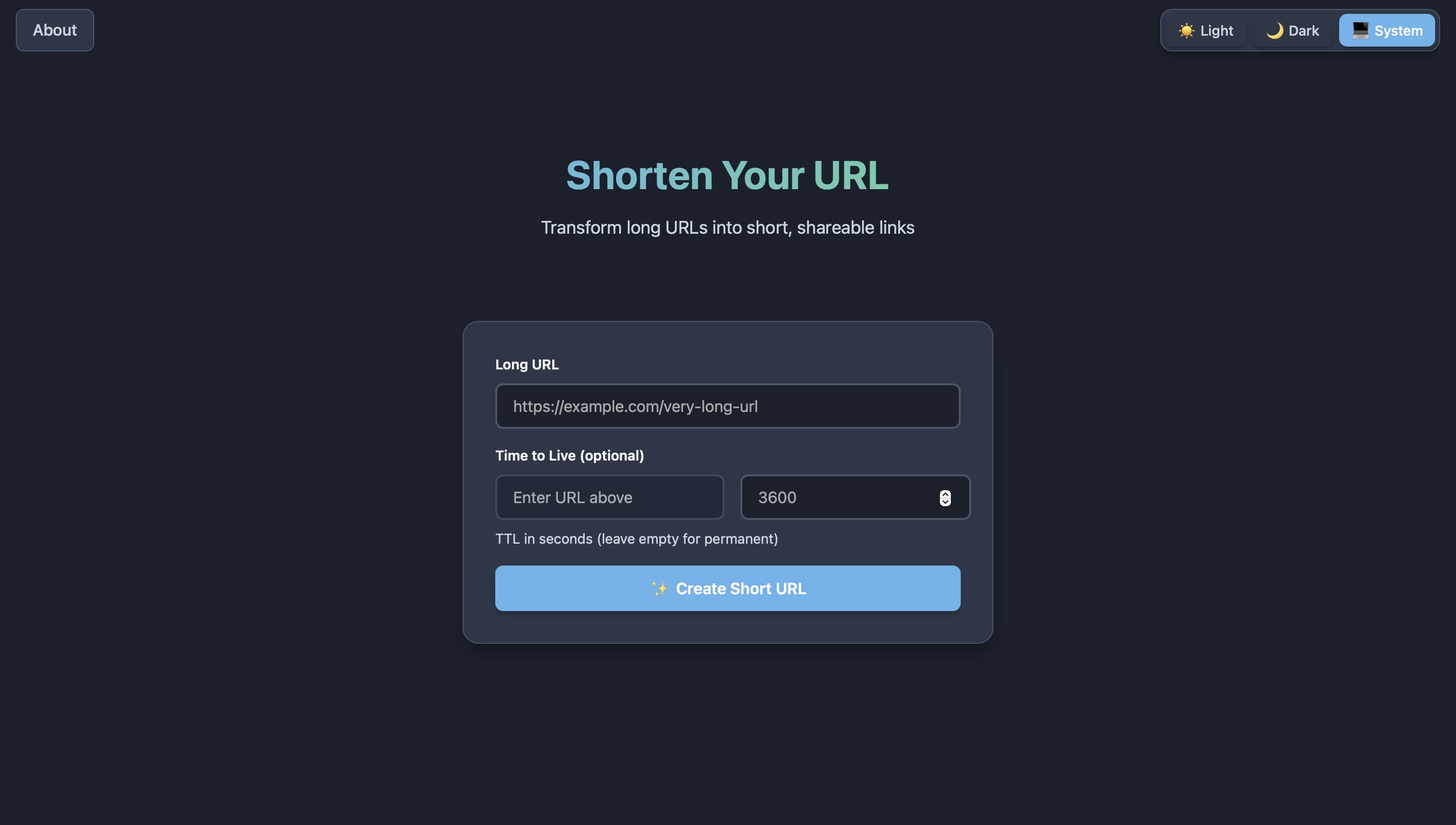 Screenshot of Distributed URL Shortener with Redis Cluster